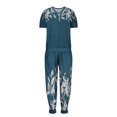 thumbnail image 3 of QUYUON Womens Two Piece Outfits Printed V-Neck Short Sleeve Pullover and Long Pants Tracksuits Pajama Lounge Jogger Sets Summer 2 Piece Outfits Sets Workout Sweatsuits B-Blue S, 3 of 6