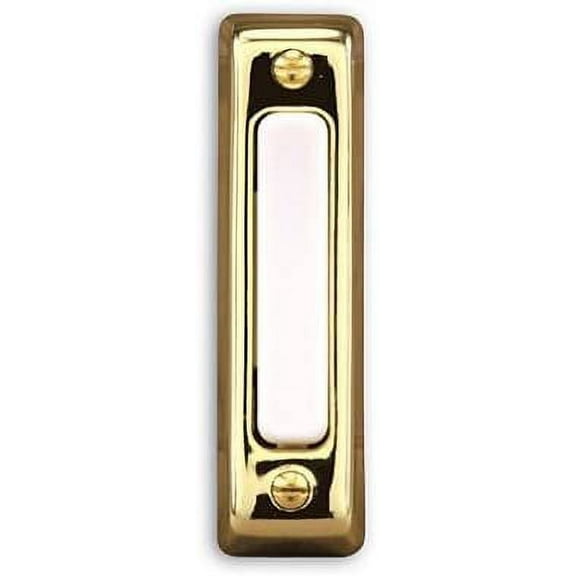 Heath Zenith Polished Brass Plastic Wired Pushbutton Doorbell
