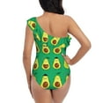 thumbnail image 5 of Gaeub Cartoon Fruit 1 Women's One Shoulder Ruffle Tummy Control Swimwear for Swimming Surfing Beach Party - Large, 5 of 8