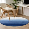 thumbnail image 5 of 3.3ft Round Rug, Navy Blue Ombre Non-Skid Rubber Backing Large Area Rugs - Living Room Bedroom Home Office, Farmhouse Modern Gradient Indoor Floor Mat Carpets Washable Rug, 5 of 9
