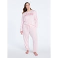 thumbnail image 2 of Joyspun Women's French Terry Long Sleeve Sleep Top and Joggers Lounge Set, 2-Piece, Sizes XS-3X, 2 of 5