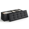 thumbnail image 2 of SONGMICS Banc Ottoman de Rangement Pliant de 43 Pouces, Coffre de Rangement, Repose-Pieds, Siège Rembourré, 2 of 7