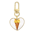 thumbnail image 1 of Llavero de metal en forma de corazón dorado Unbranded Acuarela dulce helado amarillo 3,2x3cm, 1 of 3