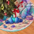 thumbnail image 2 of Falda para árbol de Navidad con puntadas, suave y divertida, decoración navideña de granja con cuello para árbol de Navidad de 36", 2 of 4