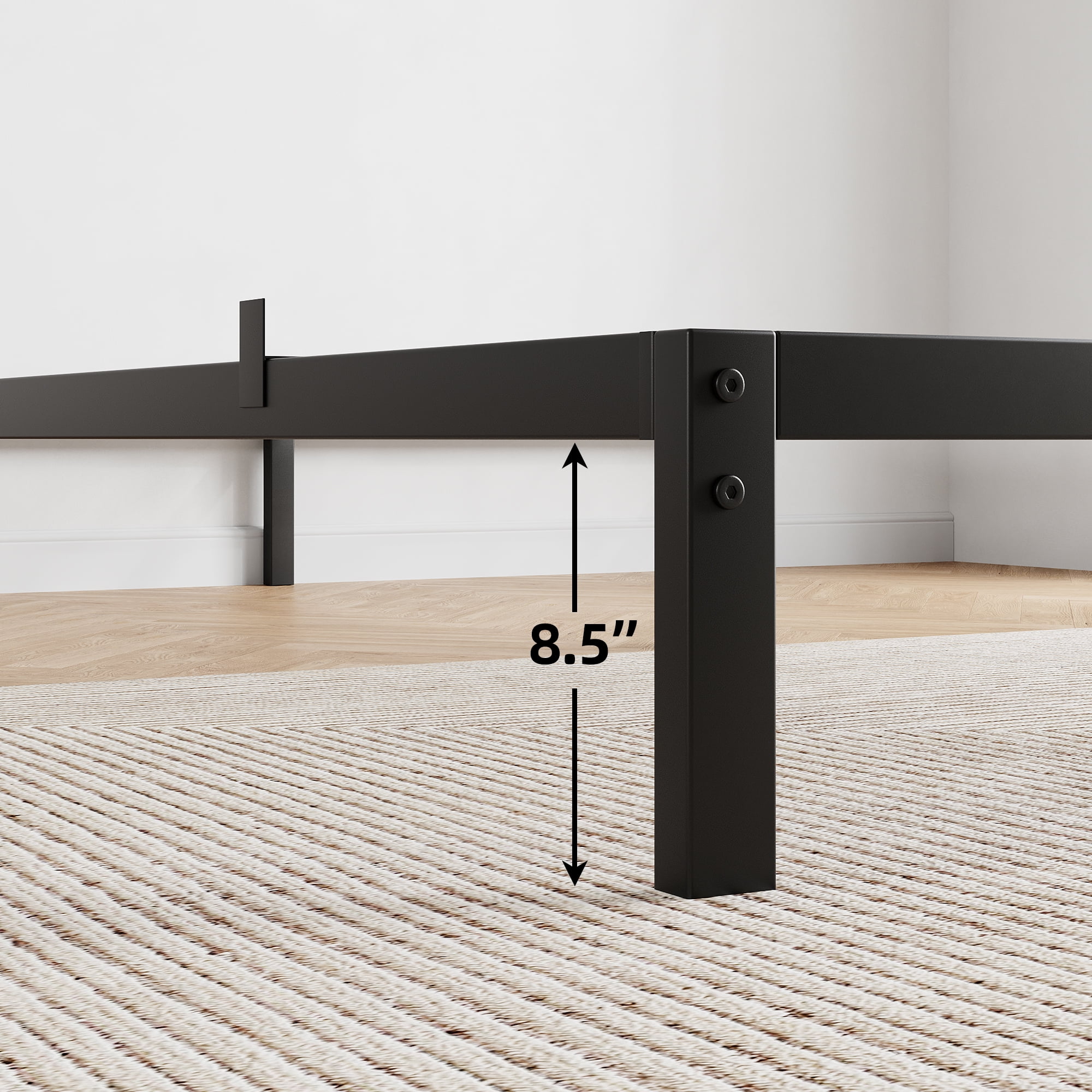 Twin/Full/Queen/King Size Bed Frame with Storage, 6"/8"/10"/14" Metal Platform Bed Frame, No Box Spring Needed, Steel Slat Support, Easy Assembly, Dur-able Bed Frame