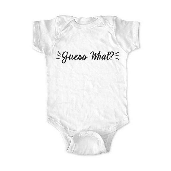 Guess What? - cute & funny surprise baby birth pregnancy announcement - White Newborn Size (0-3 Mos) Unisex Baby Bodysuit