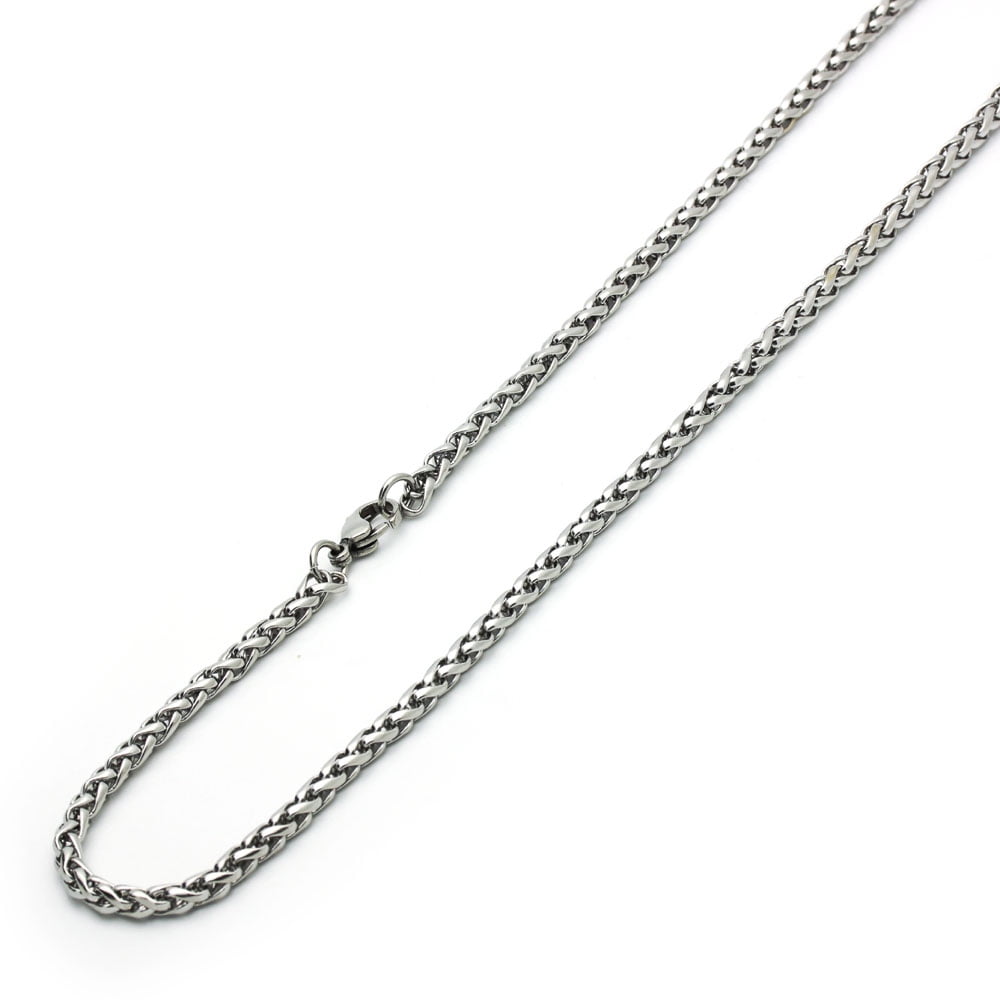 4mm Stainless Steel Chain Necklaces Spiga Wheat Chain ( Available ...