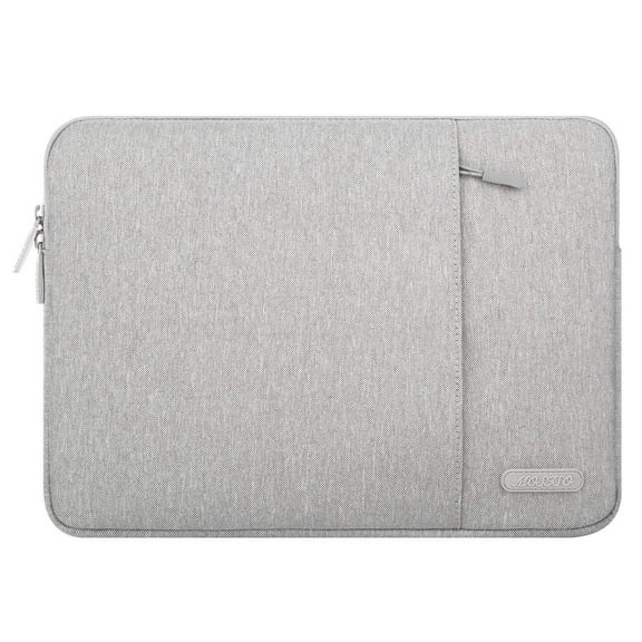Mosiso 15.4" 15.6" Polyester Laptop Sleeve Bag for MacBook Dell HP Lenovo Acer Asus, Water Repellent Notebook Bag Case Cover, Gray