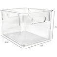 3Pack Medium Clear Storage Bins with Handles Versatile Plastic