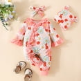 thumbnail image 2 of Karoyedx Girls Romper Fall Baby Clothes Newborn Baby Girl Clothes Preemie Clothes Girl Infant Fall Winter Outfits Jumpsuits Baby Romper Red Size,6-9 Months, 2 of 6