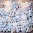 thumbnail image 3 of AOWEE Pastel Blue Balloon Arch Kit, Macaron Blue White Balloon Garland Metallic Silver Party Balloon Arch Decoration for Baby Shower Wedding Gender Reveal Party 1st 2nd 3rd 16th 18th Birthday, 3 of 9