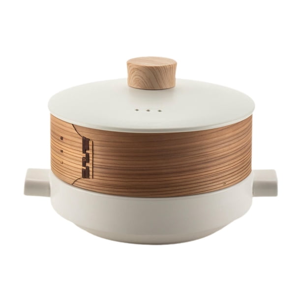 Cazuela de doble capa con bandeja de , olla antiadherente portátil para cocinar al , olla para sopa, para servir guisos, olla caliente