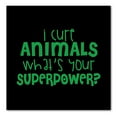 thumbnail image 1 of DistinctInk Custom Bumper Sticker - 8" x 8" Decorative Decal - Black Background - I Cure Animals What's Your Superpower, 1 of 2