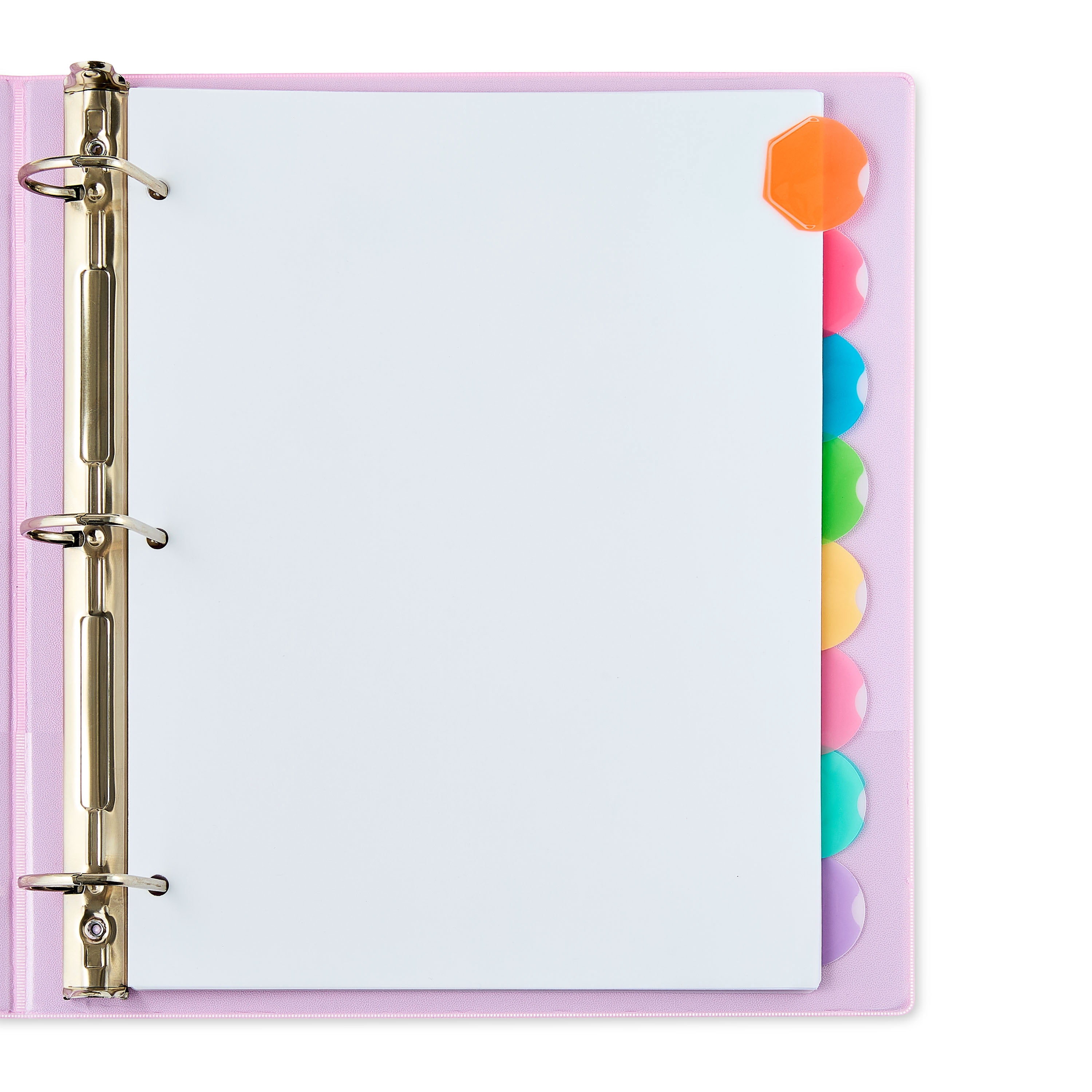 Pen+Gear 8 Oval Tab Poly Binder Dividers, Bright Multicolor