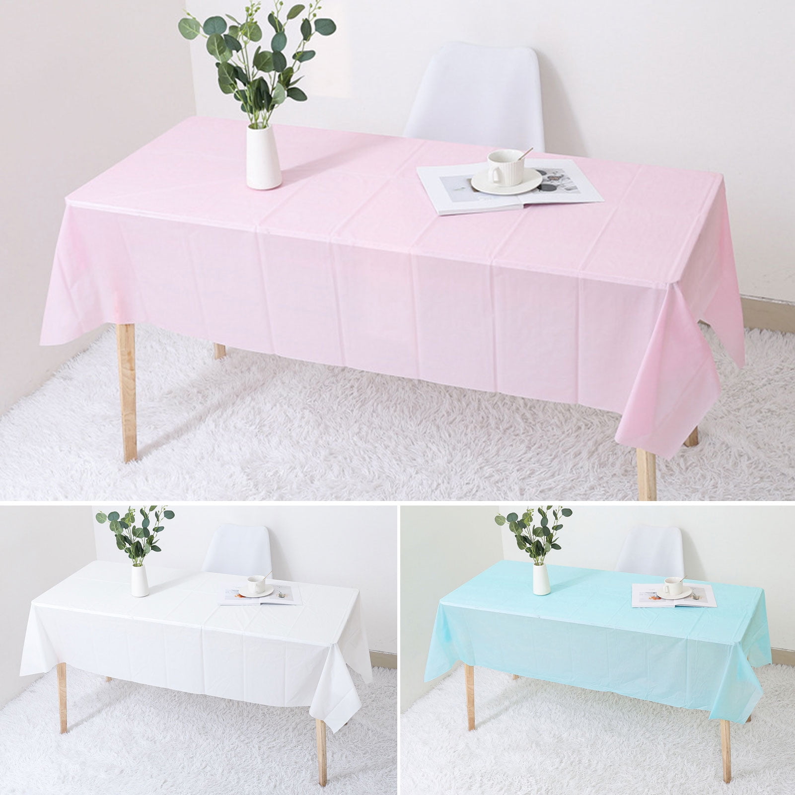 2Pcs Disposable Tablecloth Waterproof Rectangle Plastic Holiday