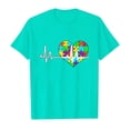 thumbnail image 4 of Toddler Child Girls Tee Short Sleeved T Shirt Cartoon Flowers Printed Pure Color Crewneck Casual Tops size 5-6T, 4 of 4