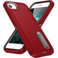 thumbnail image 6 of ULAK iPhone SE 2022 2020 Case & iPhone 8 7 6 Case with Kickstand for Kids Boys Girls, Sturdy Shockproof Phone Case for Apple iPhone 7/ 8/ 6/ 6S/ SE 2nd 3rd Generation, Red, 6 of 10