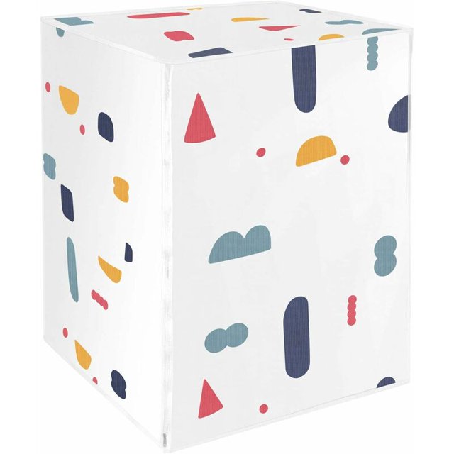 Funda protectora para lavadora de carga frontal lavadora secadora impermeable (patrón geométrico) 57,5*56*87cm