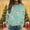 #012-Green, variant on Craaazy Warm Plush Winter Pullover Women's Fashionable Printed Round Neck Long Sleeved Pullover Off Shoulder Tops Gifts For Women