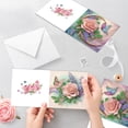 thumbnail image 6 of 6pcs Diamond Painting Kit Greeting Cards Vibrant Floral Theme 5D Handcrafted Art Birthday Holiday Gift Cards with Envelopes, 6 of 7