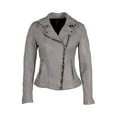 thumbnail image 2 of Mauritius Women's Narin Moto Leather Jacket (Black, S), 2 of 3