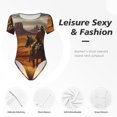 thumbnail image 4 of Salouo Western Desert Cowboy Cloud for Women's Short Sleeve Bodysuit,Sexy Bodysuits One Piece Round Neck Bodysuit Shapewear Tummy Control-Large, 4 of 7