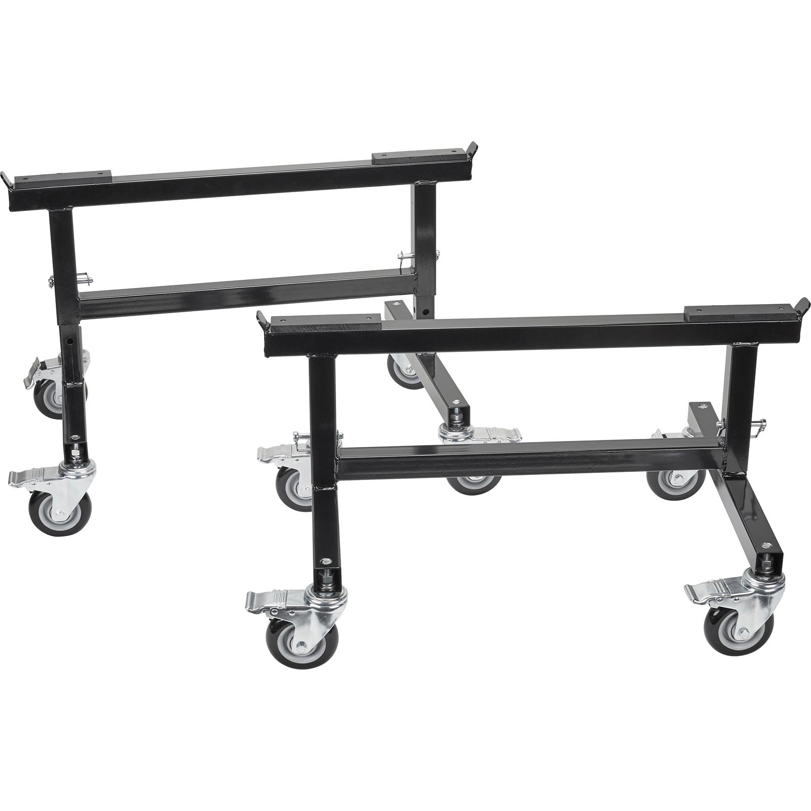 Speedway Motors Adjustable Sprint/Midget Car Chassis Stands: Portable, Sturdy, Locking Rubber Casters, Non-Slip Rubber Mounts, Adjustable Height (16-20 Inches), Sold in Pairs