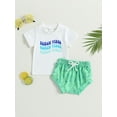 thumbnail image 2 of Bagilaanoe 2pcs Toddler Baby Boy Short Pants Set Short Sleeve Letter Print T Shirt Tops + Shorts 6M 12M 18M 24M 3T Kids Casual Summer Outfits, 2 of 8