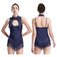 thumbnail image 3 of Trajes de baile latino para adultos para mujer, mono brillante con diamantes de imitación, traje de patinaje artístico de Ballet gimnástico, Ropa de baile, 3 of 5