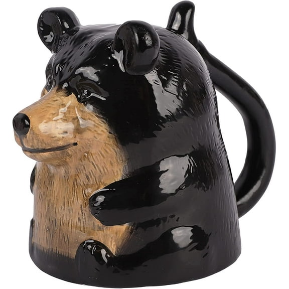Servette Home Ceramic Upside Down Bear 10oz Coffee Mug (Brown)