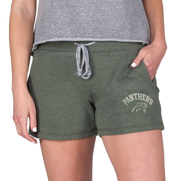 Women's Concepts Sport Green Carolina Panthers Mainstream French Terry Tri-Blend Shorts