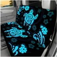 thumbnail image 3 of Yuyamidu Blue Sea Turtle Car Seat Cover Full Set of 14 Hibiscus Steering Wheel Cover Seat Belt Pad Cover Headrest Covers Cup Mat Auto Center Console Cushion Pad Keychain, 3 of 7