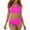 Hot Pink, variant on Women's Bikini Solid Color Sports Tankini Set Two Piece Swimwear Bralette Top and Briefs for Beach Swimming Summer Purple S