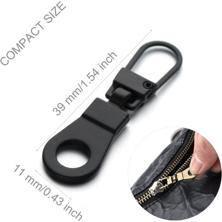 4 Replacement Zippers Metal Zipper Tabs Spring-loaded Removable