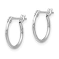 thumbnail image 5 of Auriga Fine Jewelry 14K White Gold Hoop Earrings for Women (L-9mm, W-1mm), 5 of 6