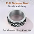 thumbnail image 6 of FindChic Fidget Rotatable Rings for Men Stainless Steel Viking Rune Rings Stress Relief Pagan Amulet Anxiety Band Rings, Size 7-14, 6 of 9