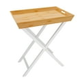 thumbnail image 2 of Bambloom Foldable TV Tray Table, Bamboo Sofa Side Table with Built-in Steel Handles, Portable Snack Table with Detachable Tray, No Assembly Required, 2 of 6