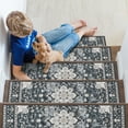 thumbnail image 3 of LOKHOM 15 Pack Carpet Stair Treads for Wooden Steps Indoor 8" X 30" Non Slip Staircase Step Treads for Dogs, Kids and Elders, Black, 3 of 7