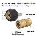 thumbnail image 3 of Mingle Pressure Washer Adapter Set, Quick Connect Gun to Wand, M22 14mm to 1/4 inch, 3 of 5