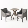 thumbnail image 1 of Noble House Arrigo Ensemble Bistro Extérieur 3 Pcs en Bois d'Acacia et Osier Gris, 1 of 27