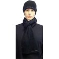 thumbnail image 5 of London Fog Adult Men Knit Hat and Scarf Set - Beanie Hat Skull Cap and Scarf Se (Black Knit), 5 of 5