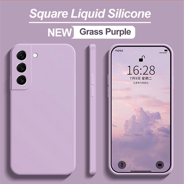 S20 S21 FE S22 S23 Plus Square Liquid Silicone Case For Samsung Galaxy S10 S10E Note 20 Ultra 5G Cover