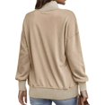 thumbnail image 2 of Wevis Women's Stand Collar Button Long Sleeve Pullover Tops Loose Casual Sweatshirt, 2 of 4