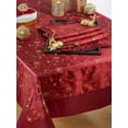 thumbnail image 3 of Holiday Gold Embroidery Sequined Burgundy Tablecloth, 65"x120" Rectangular, 3 of 3