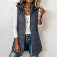 thumbnail image 6 of Turilly Womens Mid-Length Puffer Vests Sleeveless Hooded Down Jacket Fall Winter Casual Loose Outerwears with Pocket, 6 of 6