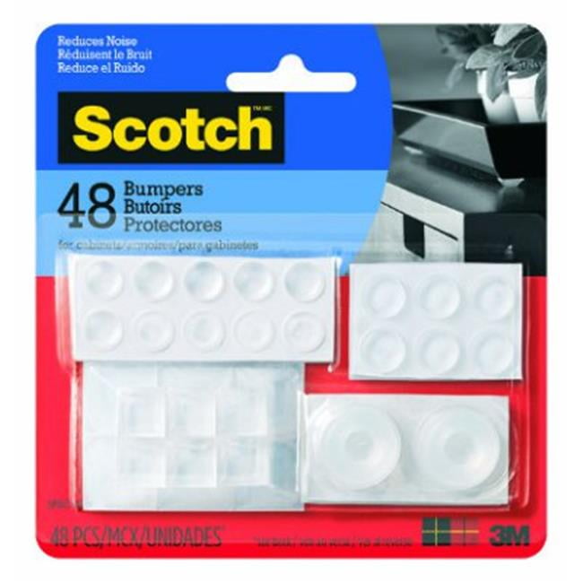 Scotch 48pk Bumpers Value Pack: Clear Adhesive Door & Wall Rubber Pads