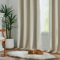 thumbnail image 4 of Curtainking Room Darkening Curtains for Bedroom, 63 Inch Length Linen Textured Drapes for Living Room, Thermal Insulated Light Blocking Curtains, Grommet Top Window Treatments 2 Panels, Beige, 4 of 9
