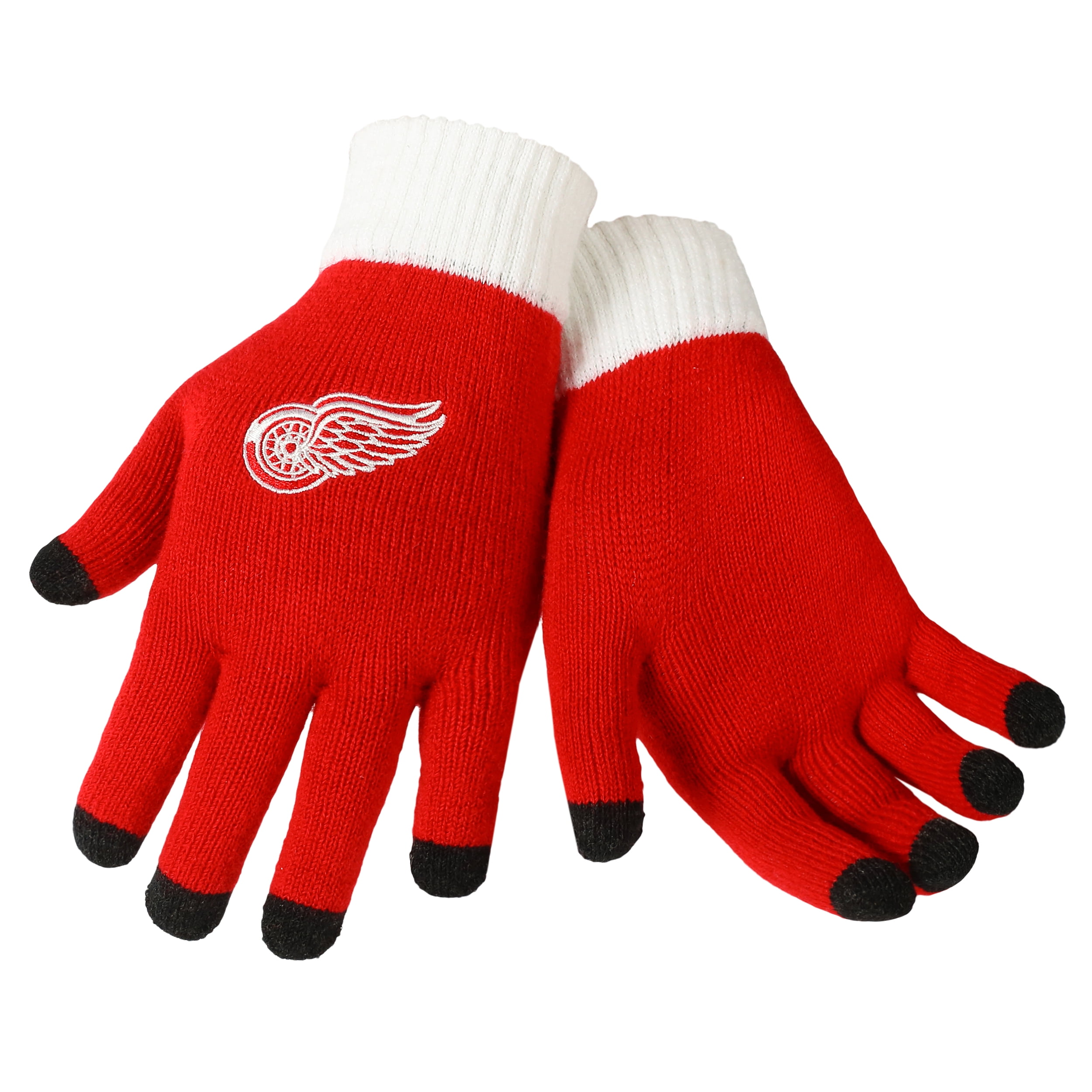 Detroit Red Wings Official NHL Glove Solid Outdoor Winter Stretch Knit by Forever Collectibles 436010 by Forever Collectibles