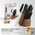thumbnail image 3 of FIKSHOT 14-Piece Kitchen Knife Set with Built-in Sharpener, Professional White Stainless Steel Chef Knives, Dishwasher Safe, 3 of 9