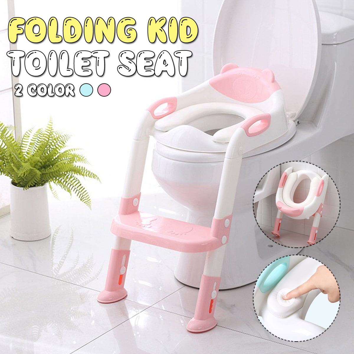 Potty Chair, Portable Baby Toddler Soft Toilet Chair Ladder ...